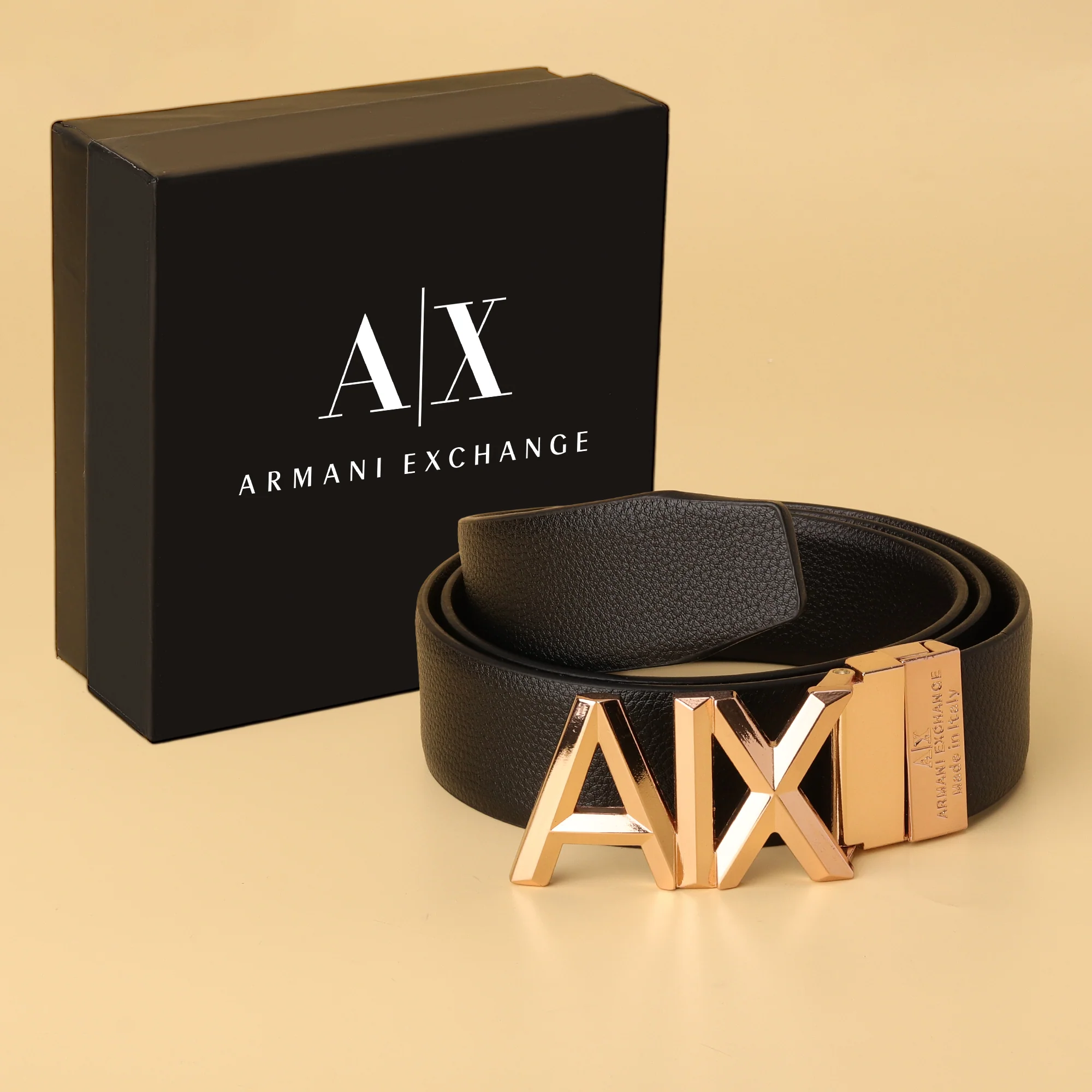Armani Exchange Logo Buckle Reversible Leather Belt - Image 2