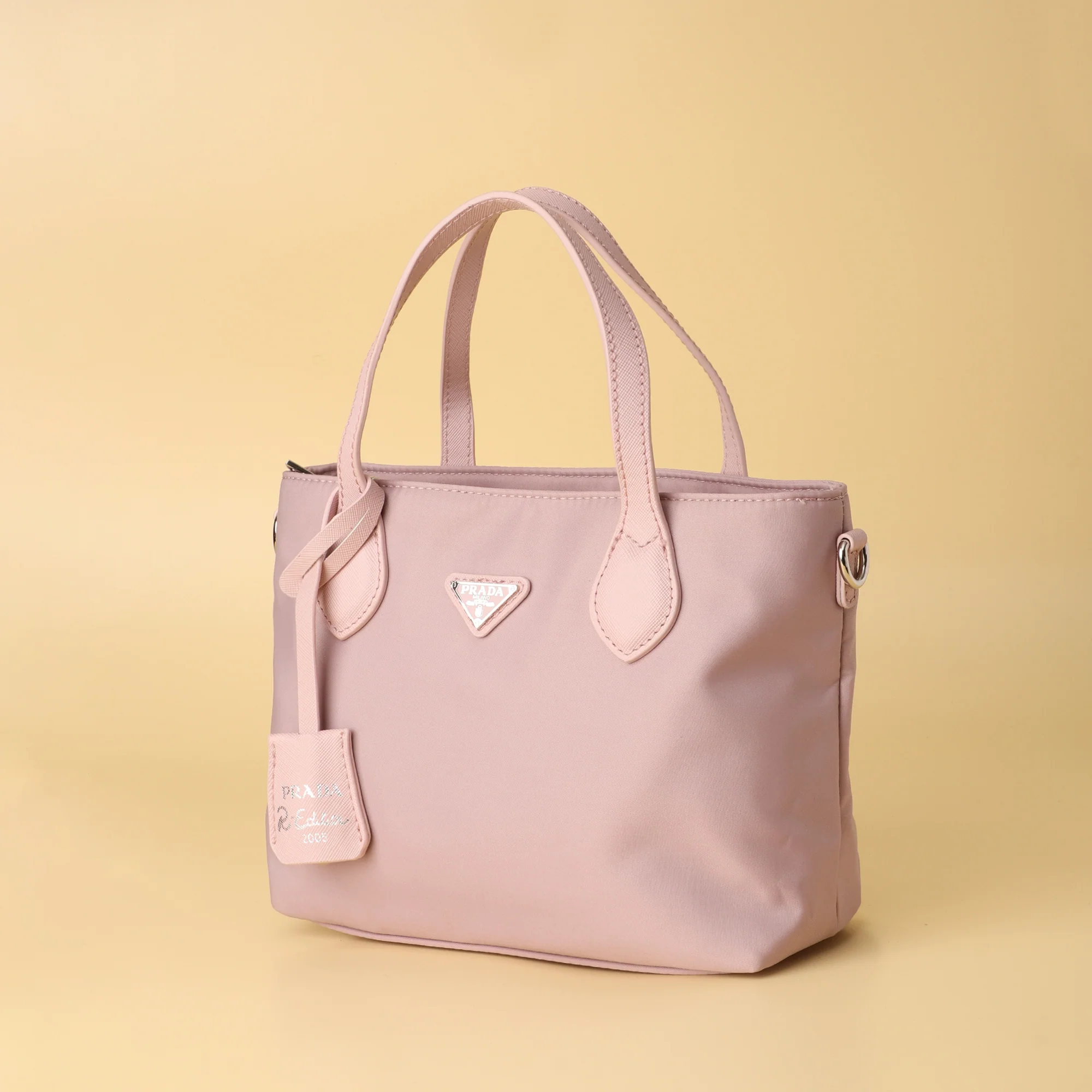 Blush Pink Prada-Inspired Tote Bag - Image 3