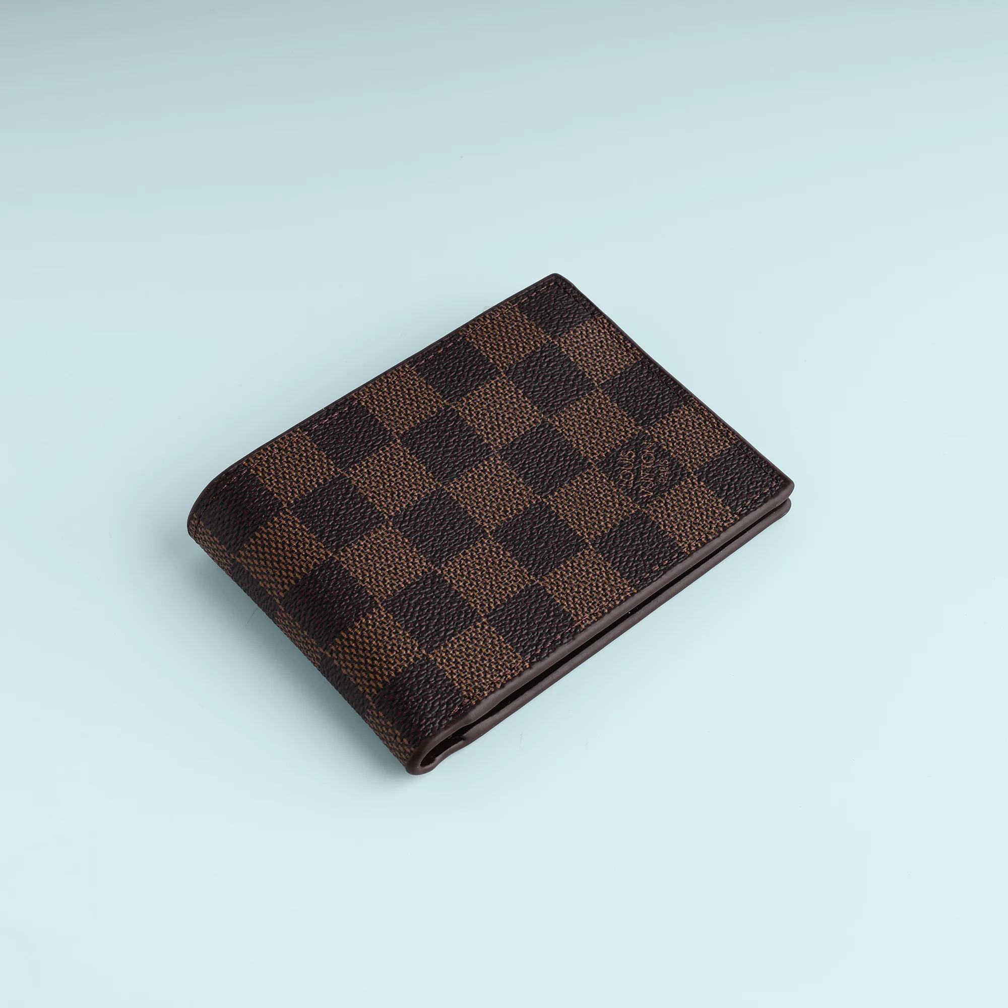 Brown Checkered Premium Wallet - Image 3