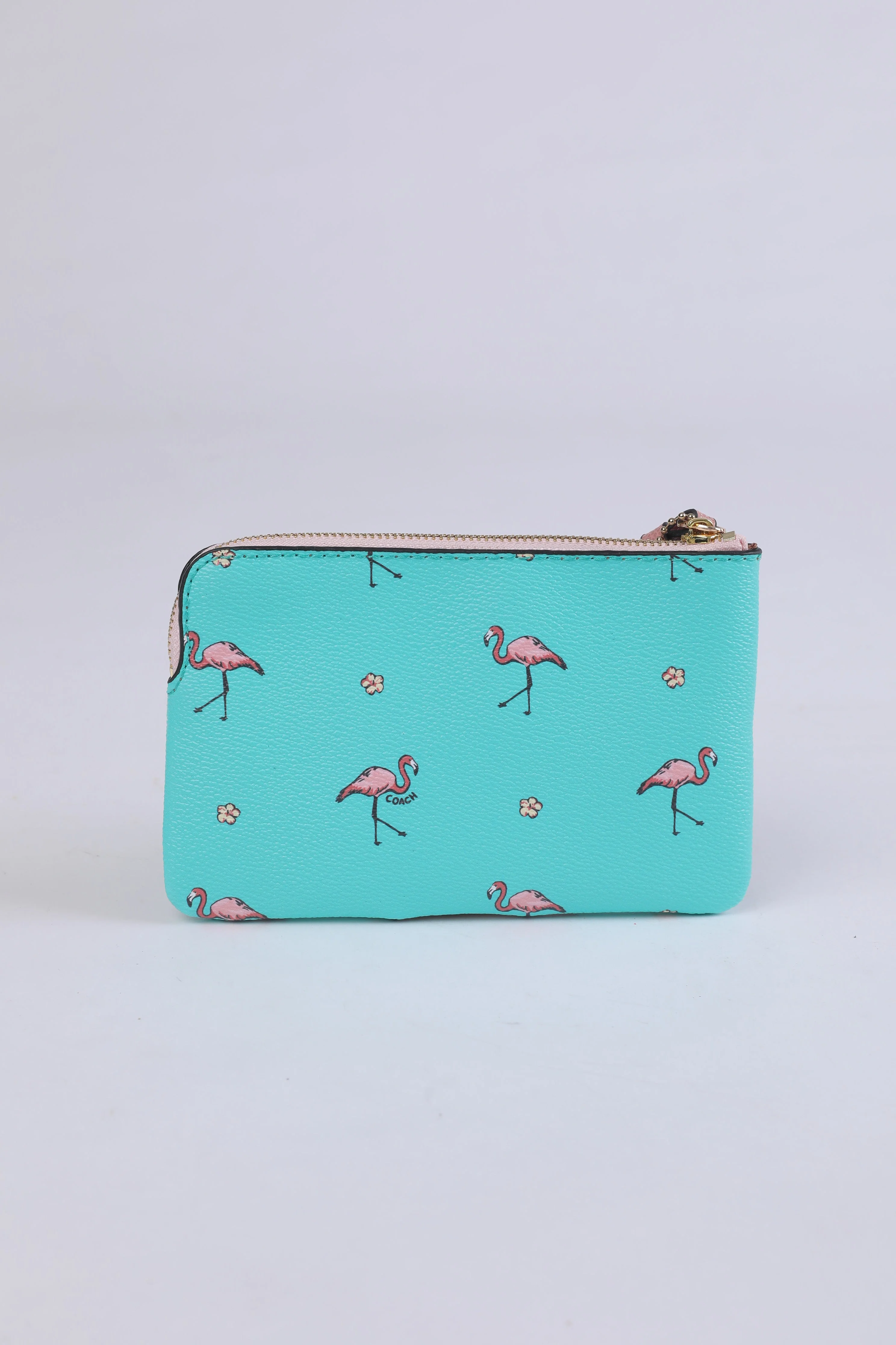 Coach Flamingo Print Wristlet – Aqua Multi - Image 3