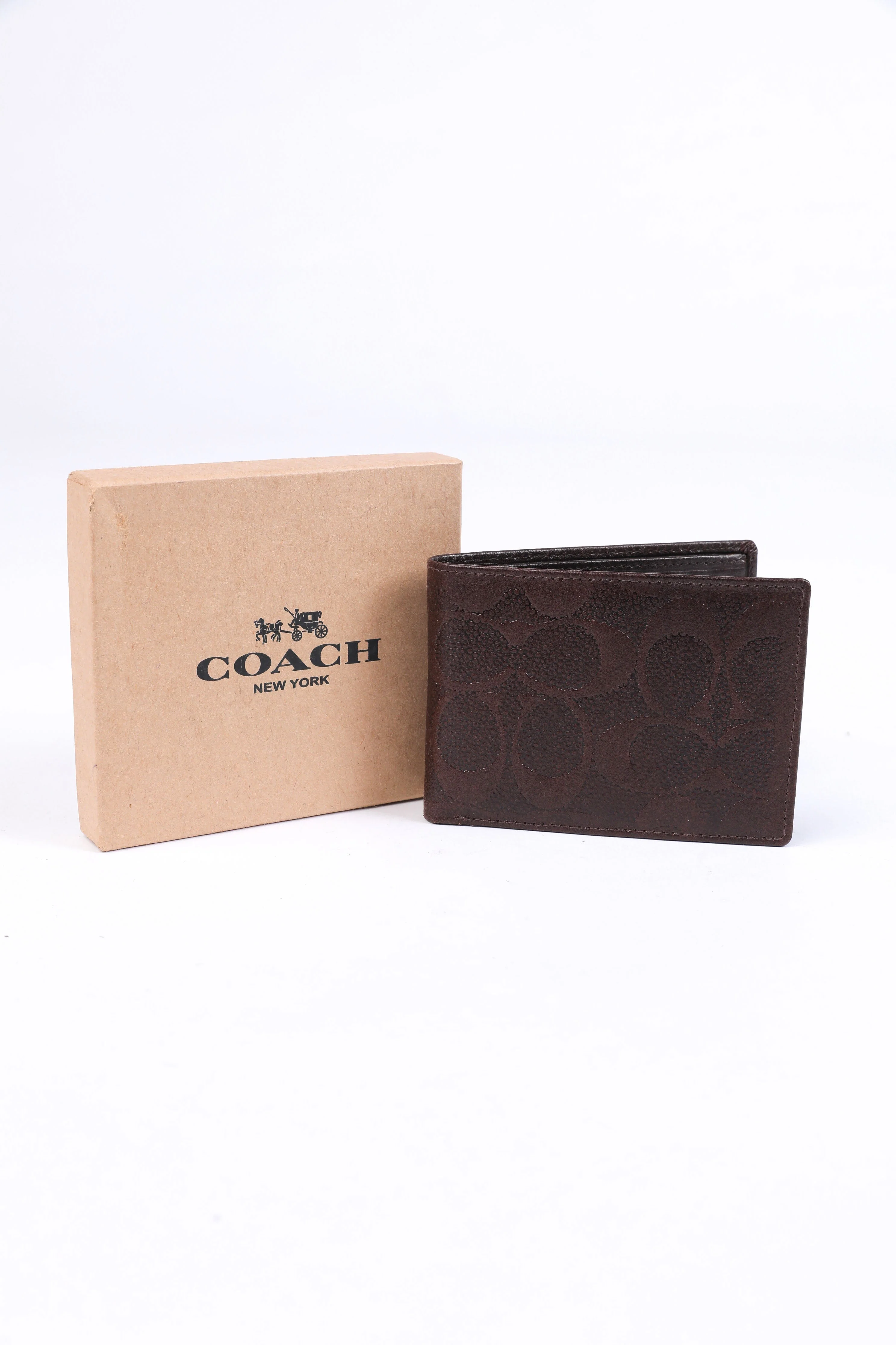 Coach Signature Embossed Leather Wallet – Brown - Image 3