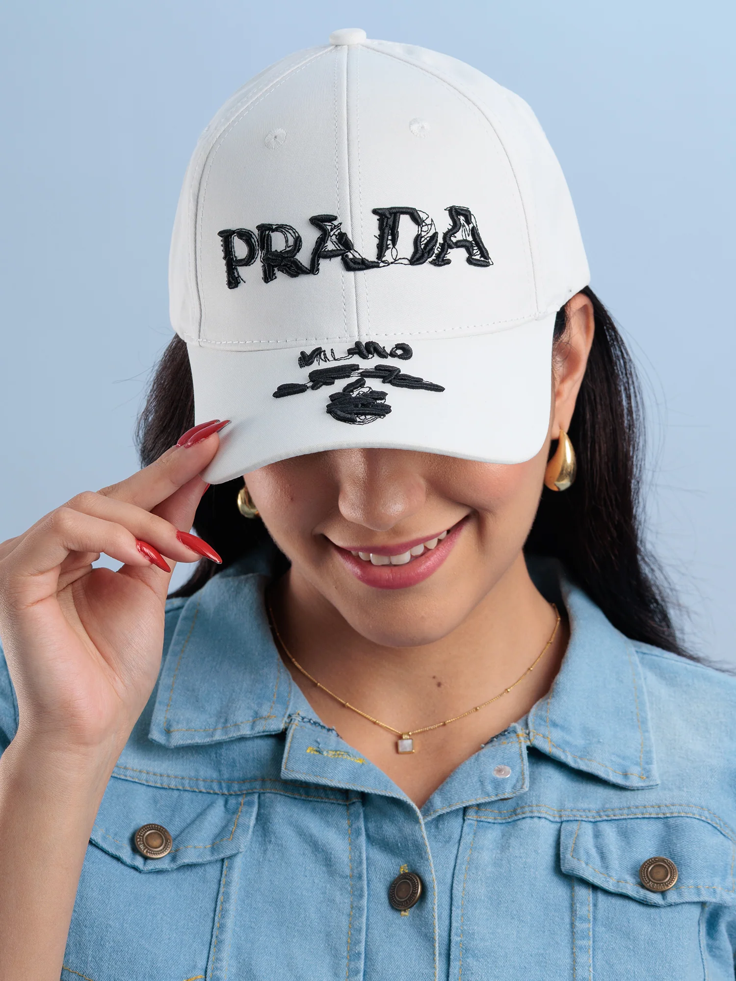 Ivory Distressed Statement Cap - Image 3