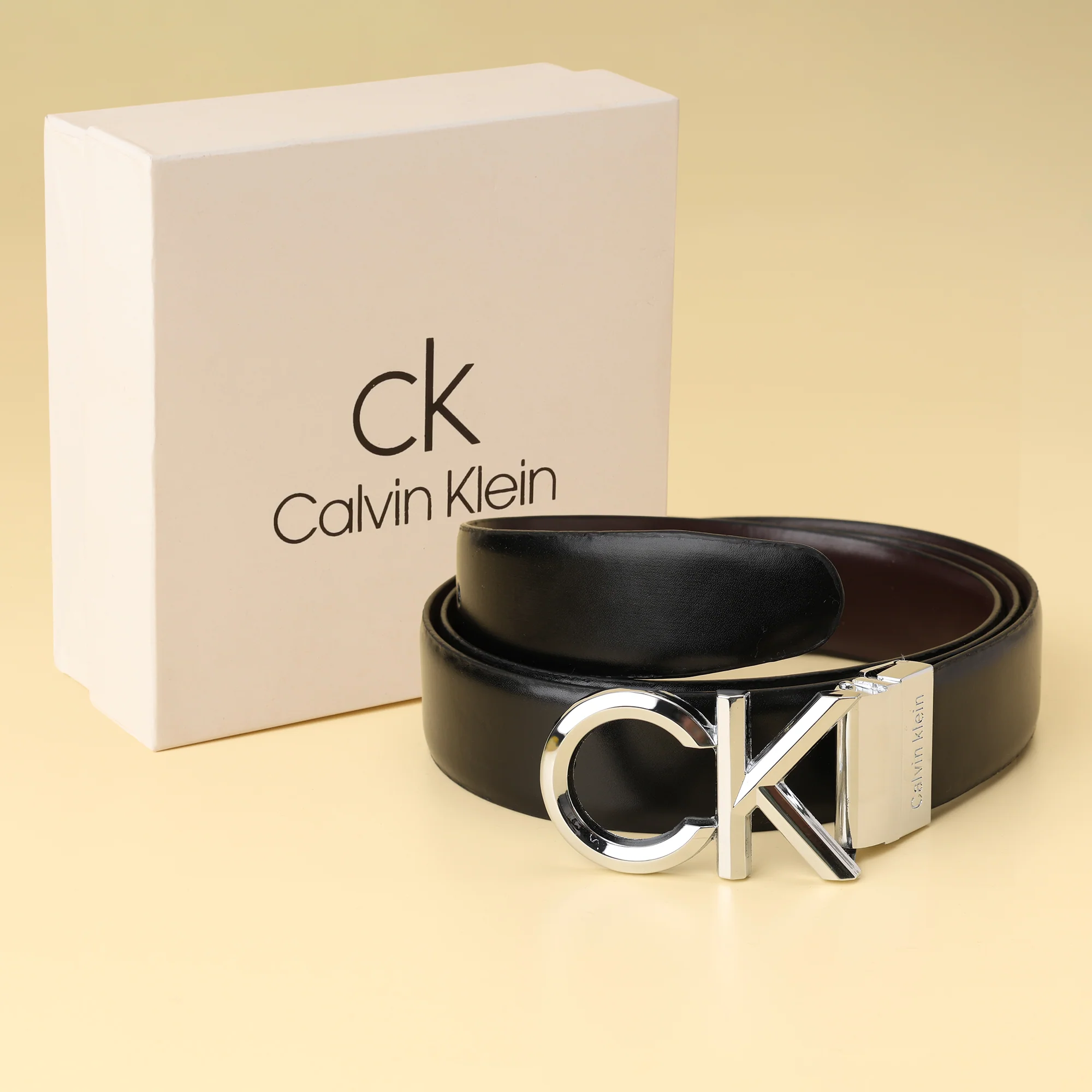 Signature silver leather Belt - Image 3