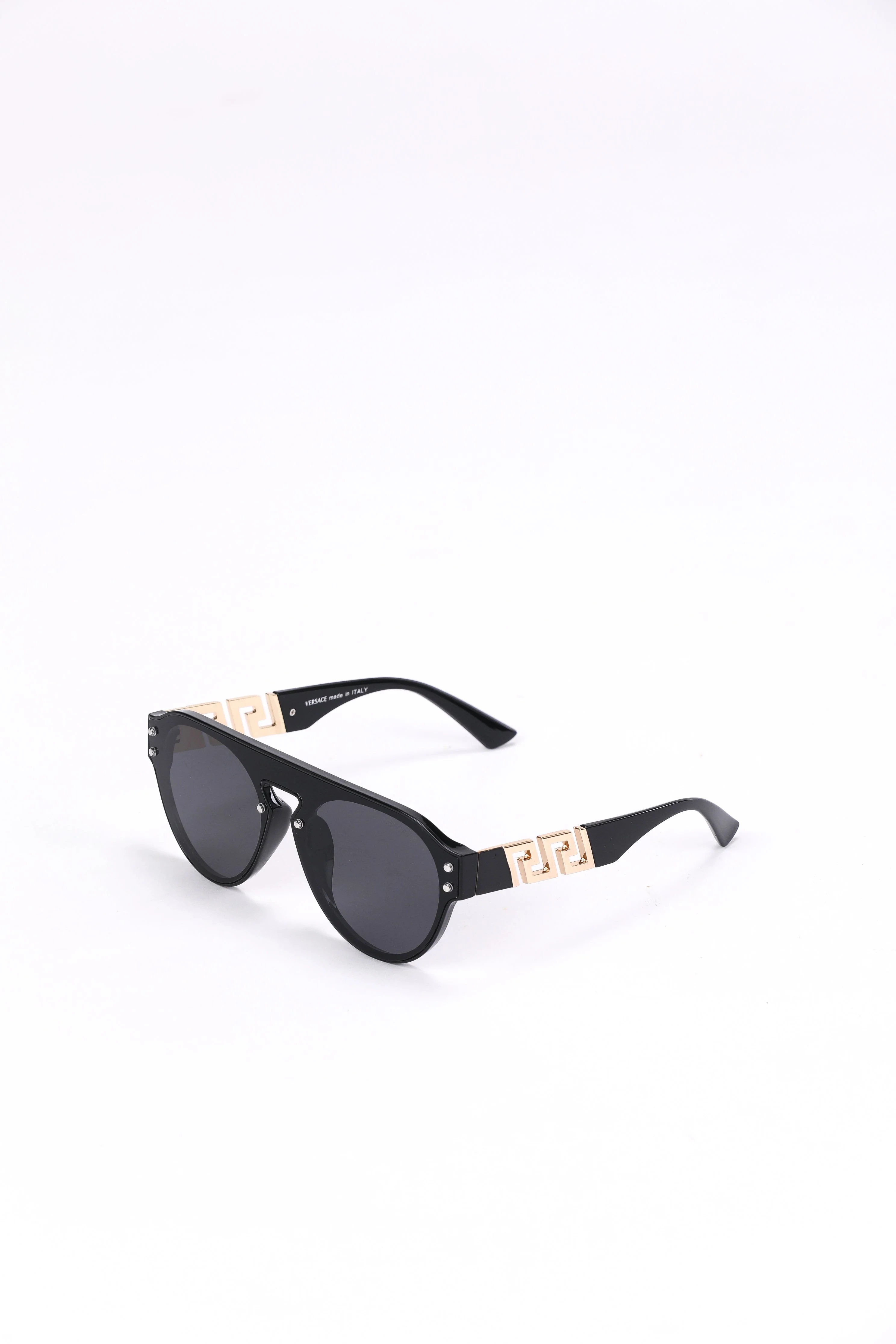 Versace Aviator Sunglasses – Gold Accents & Black Lenses